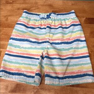 RuggedButts boys size 10 pastel stripe Swim Trunks, GUC. No flaws.